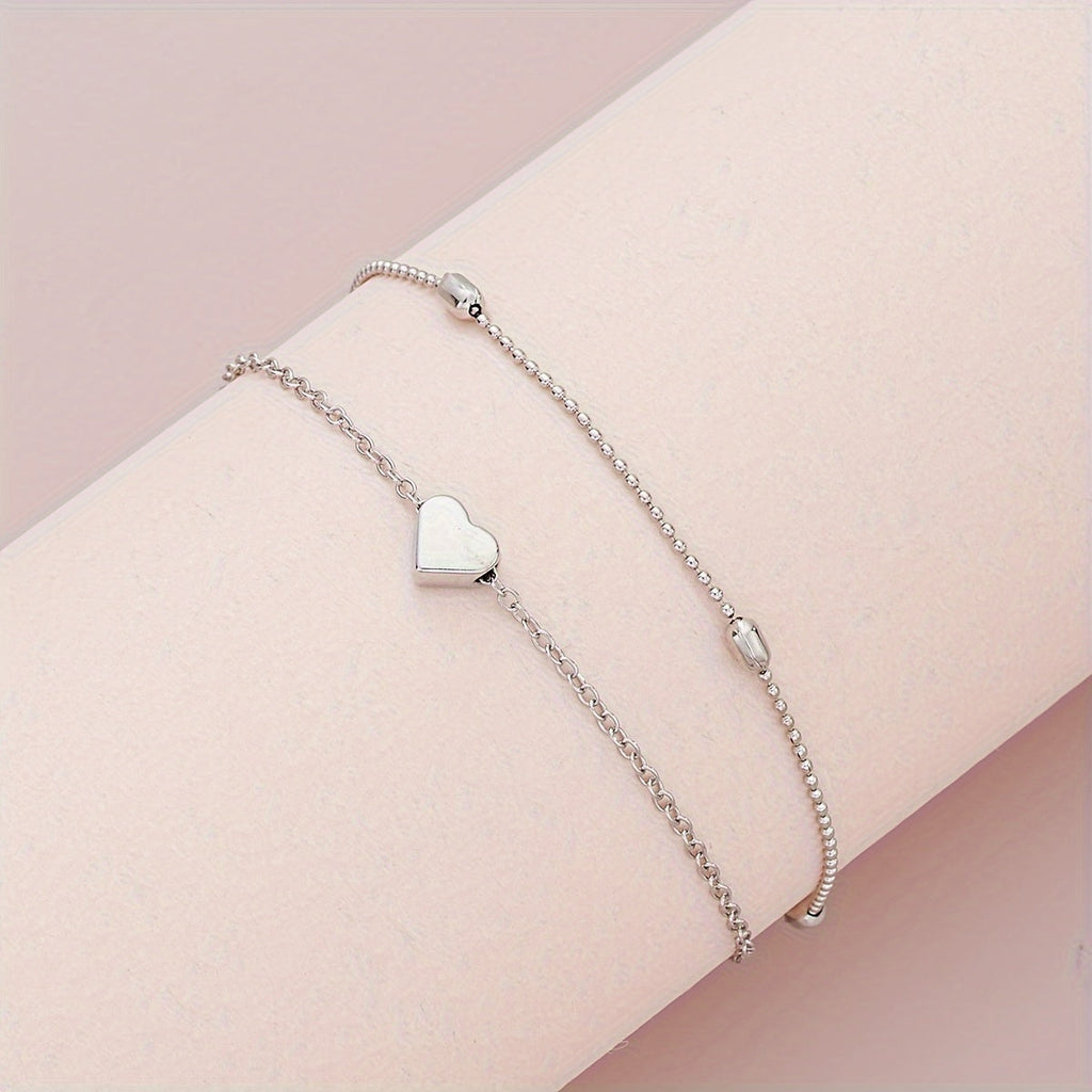 Necklace & Bracelet Set - Pearls & Heart