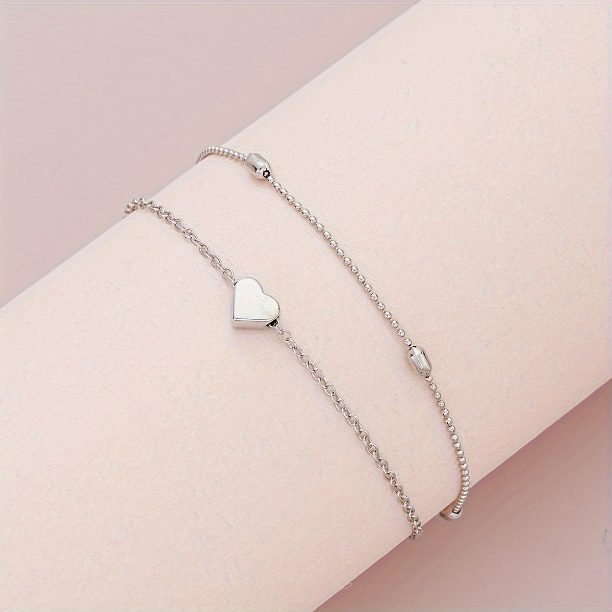 Necklace & Bracelet Set - Pearls & Heart