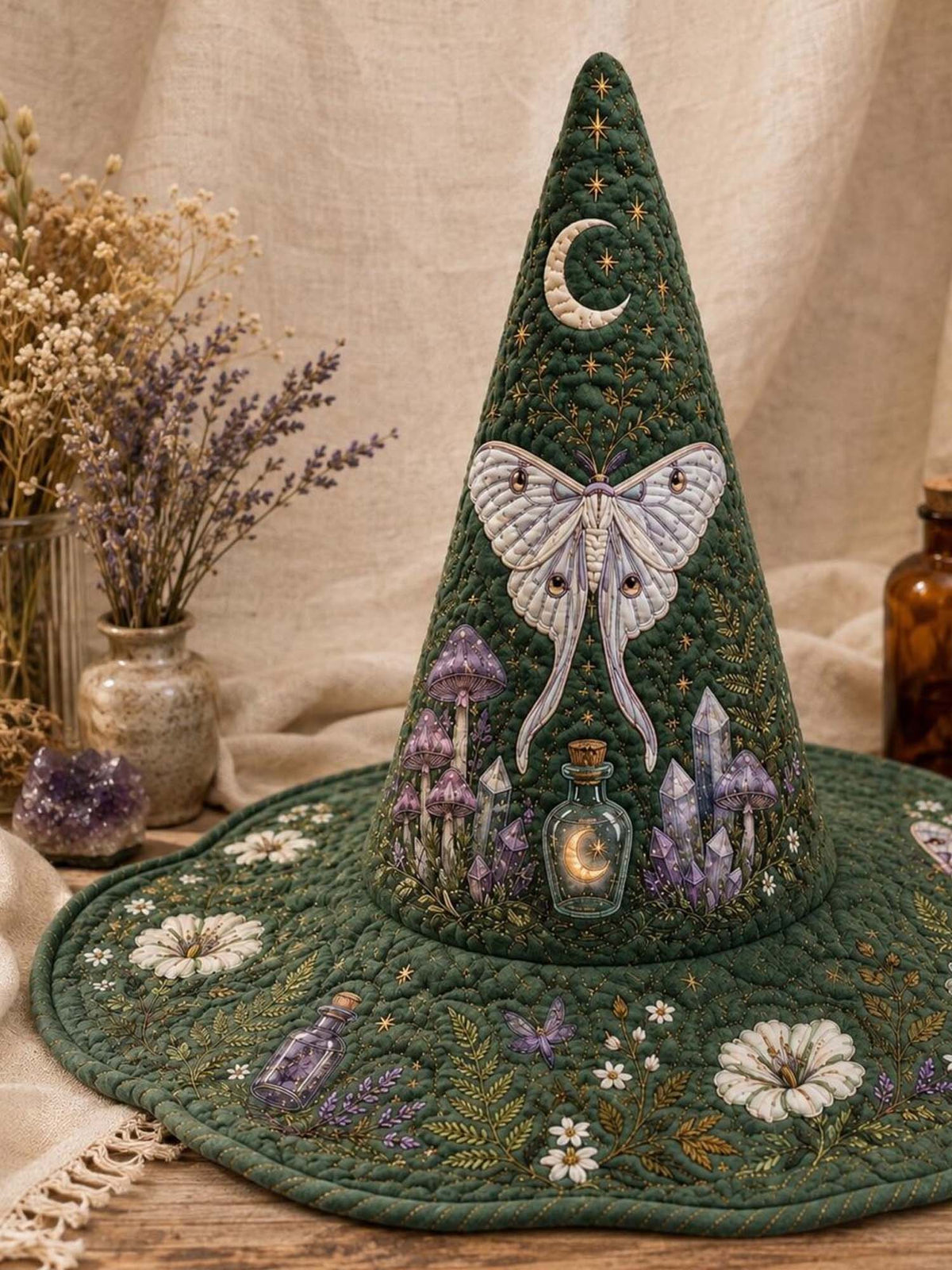 Quilted Witch Hat - Luna Moth Garden – view 5