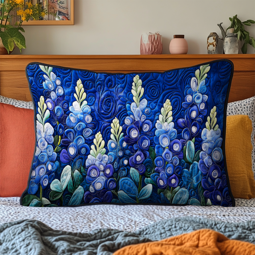 Quilted Pillowcase - Blue Lupins – view 2
