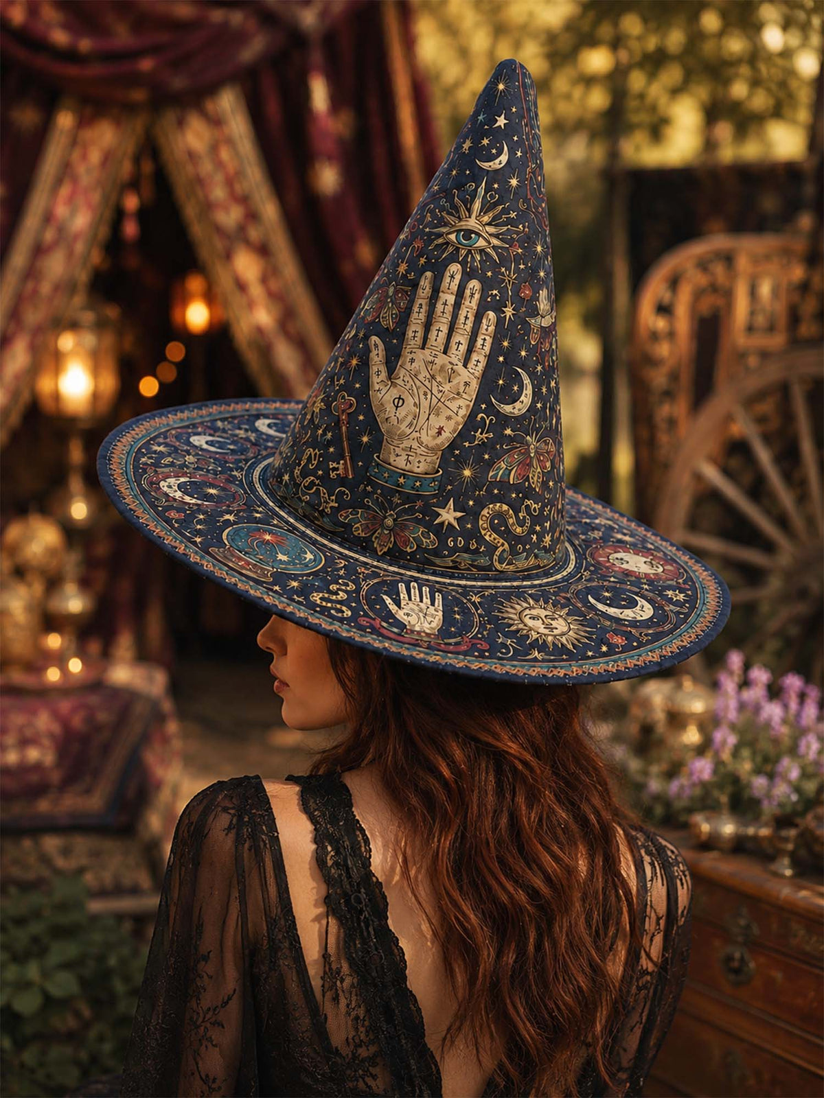 Quilted Witch Hat - Fortune Teller Hand – view 3