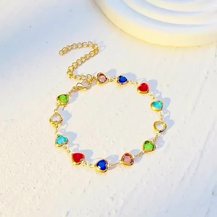 Bracelet - Rainbow Hearts