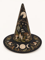 Raven Library quilted witch hat – raven with candles