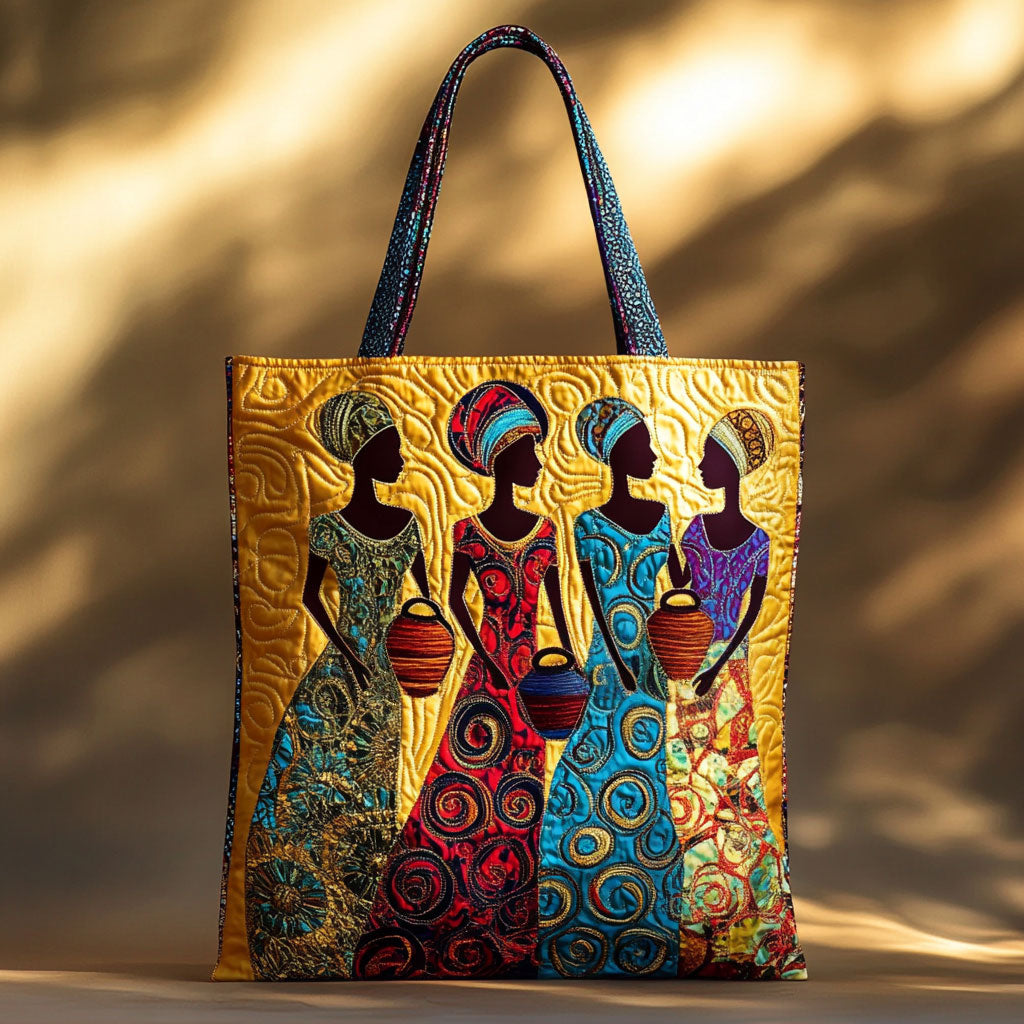 Heritage Women Gold quilted tote bag – women on gold