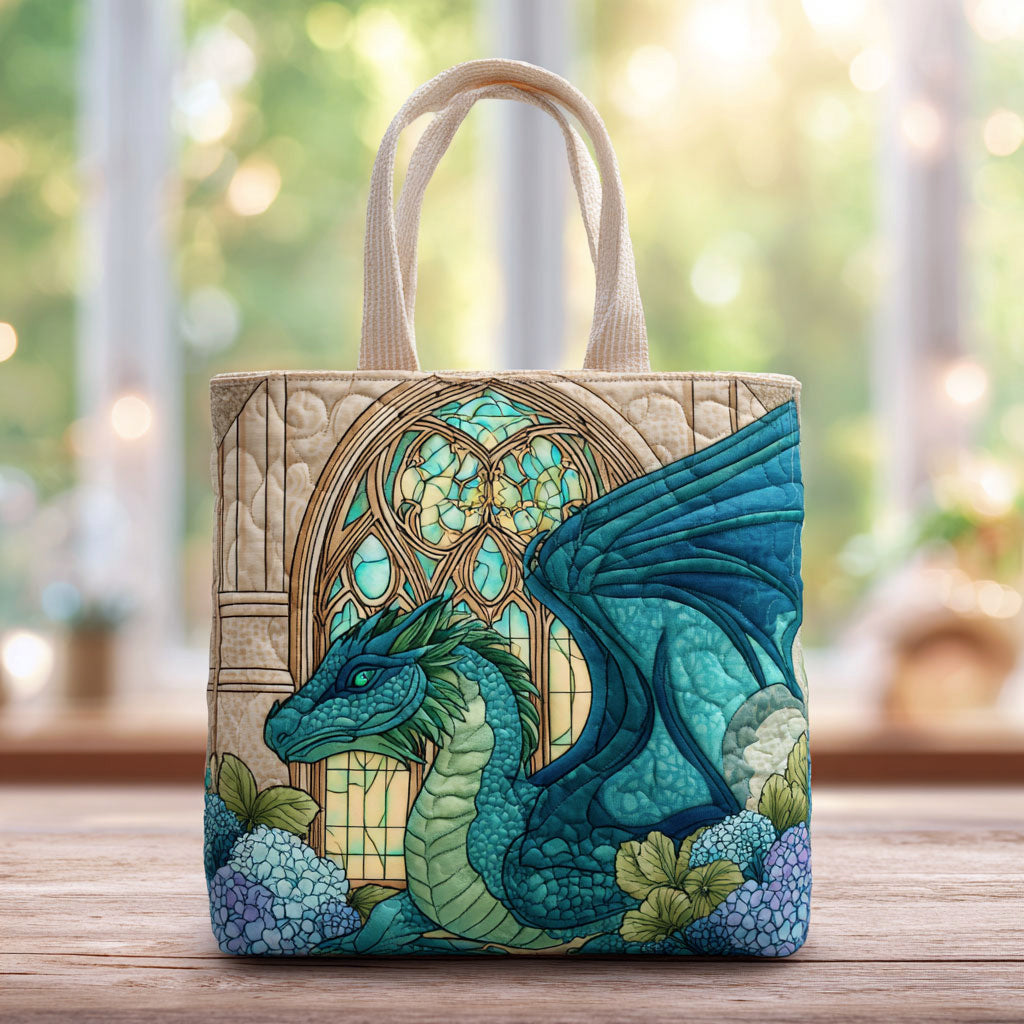 Dragon Charm Arch quilted tote bag – dragon under arch