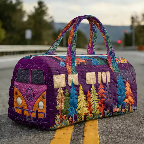 Amity soft quilted travel bag in the wave-stitch pattern, shown with the carry handles