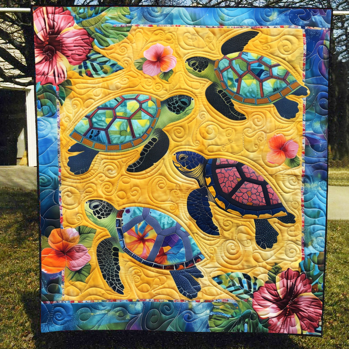 Art Quilt - Sunny Sea Turtles – view 2