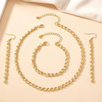 3-Piece Jewellery Set - Gold-Tone Leaf Chain