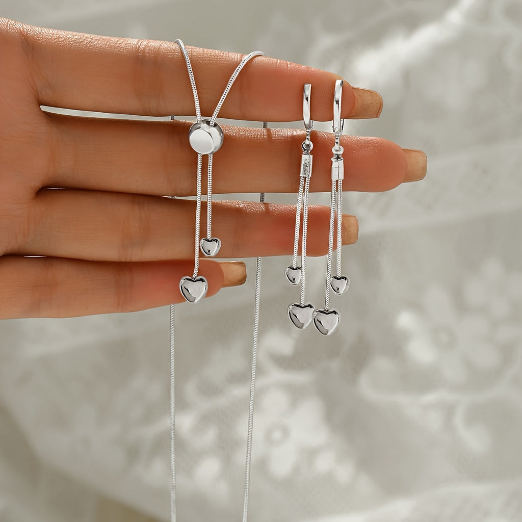 Necklace & Earrings Set - Hearts