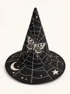 Moth Web Moon quilted witch hat – moth on a web