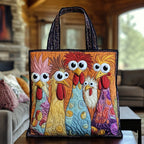 Chick'n'Chuckle quilted tote bag – funny chickens