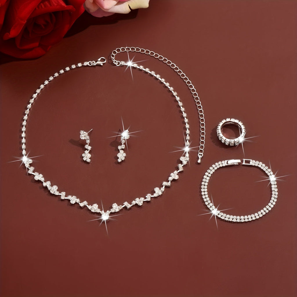 4-Piece Jewellery Set - Crystal Vine
