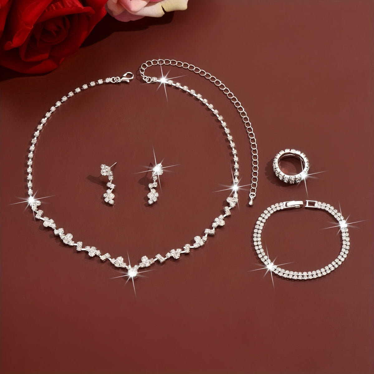 4-Piece Jewellery Set - Crystal Vine