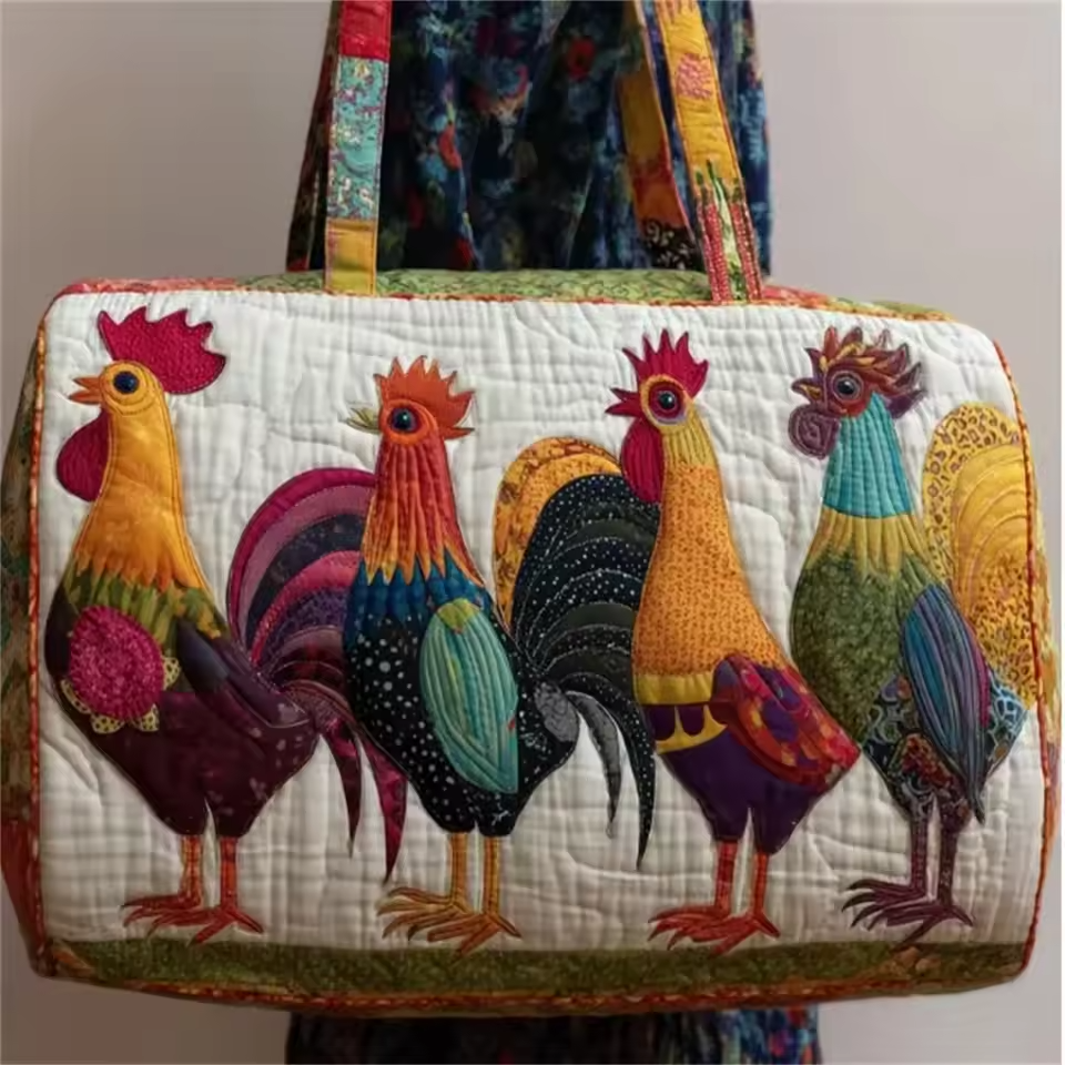 Veronica soft quilted weekend bag in the wave-stitch pattern