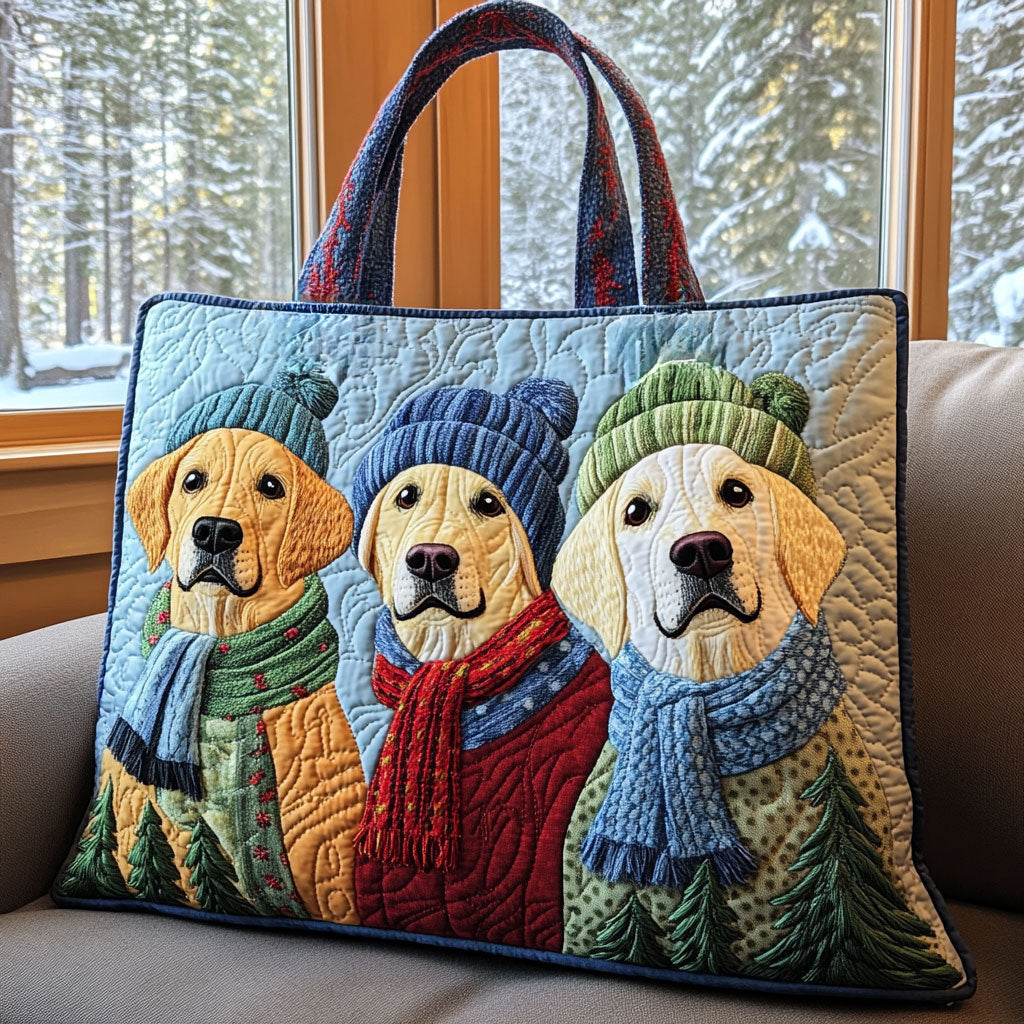 Labrador Warm Hug quilted tote bag – labradors in knits