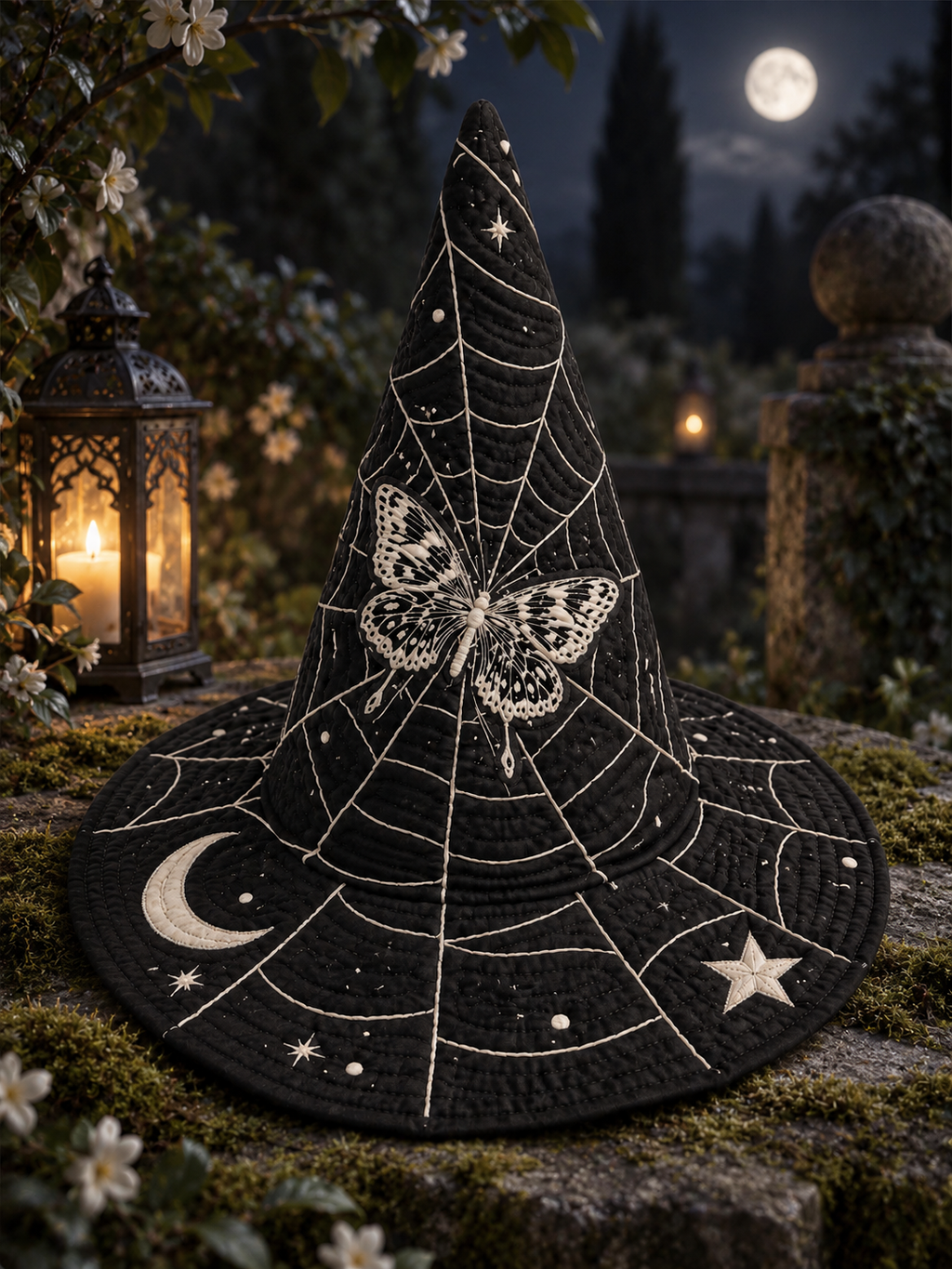 Quilted Witch Hat - Moth Web Moon – view 2