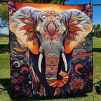 Quilted Throw - Sunset Elephant – view 2