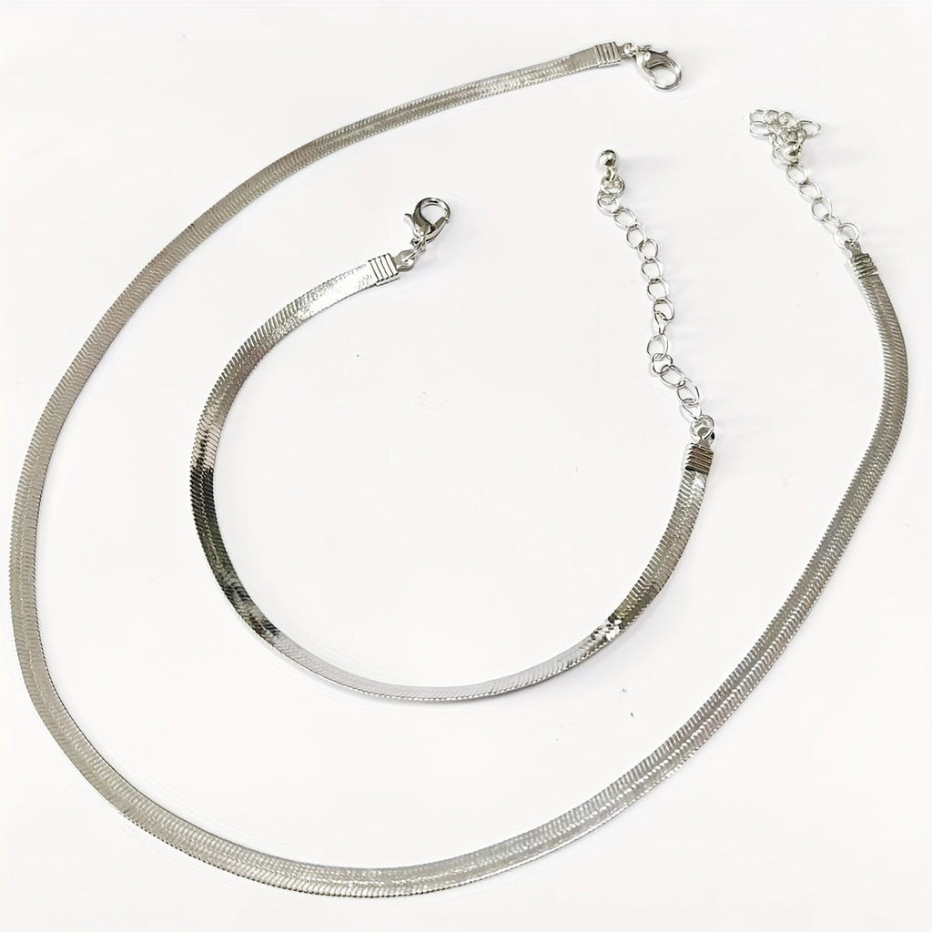 Necklace & Bracelet Set - Herringbone