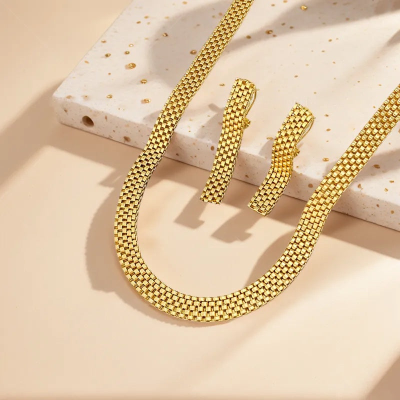 3-Piece Jewellery Set - Gold-Tone Mesh