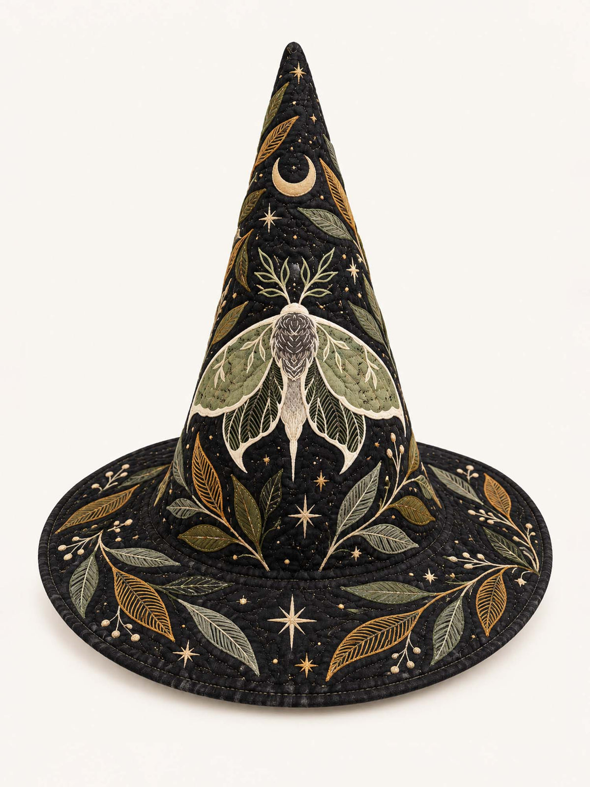 Botanical Moth quilted witch hat – botanical moth