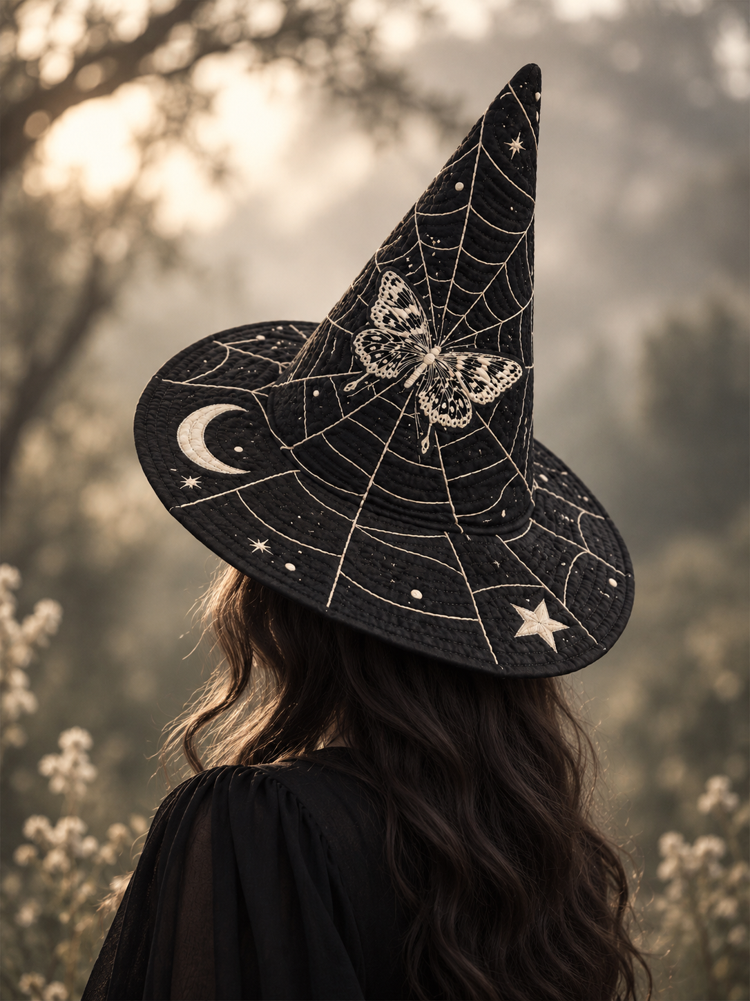 Quilted Witch Hat - Moth Web Moon – view 3