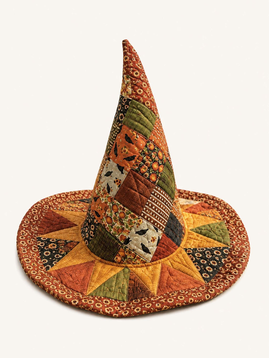 Harvest Patchwork quilted witch hat – harvest patchwork