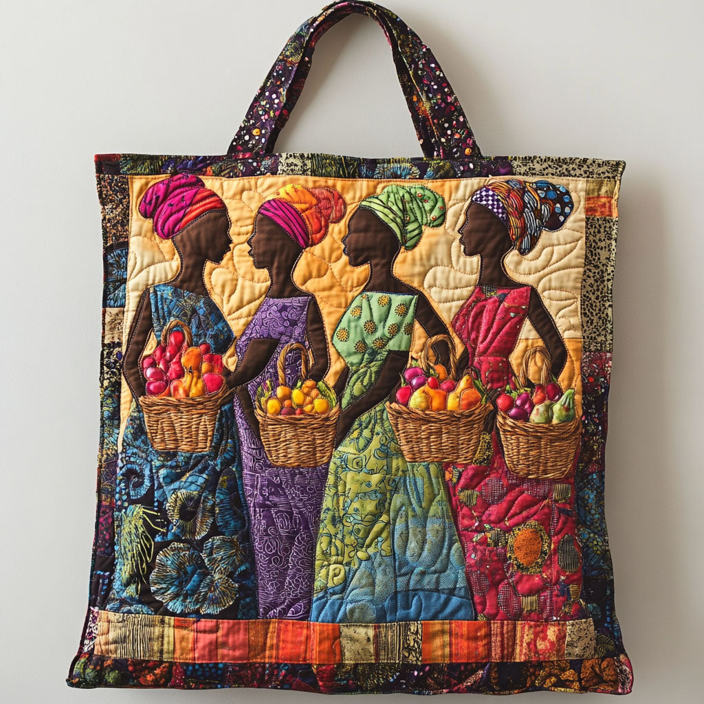 Soulful Market quilted tote bag – women on cream