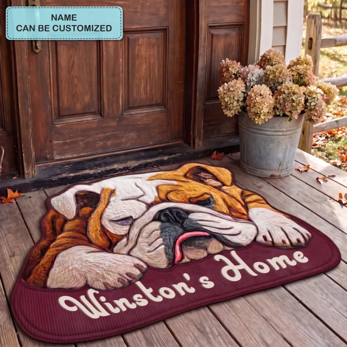 Shaped Doormat - Faithful Bulldog Home – view 2
