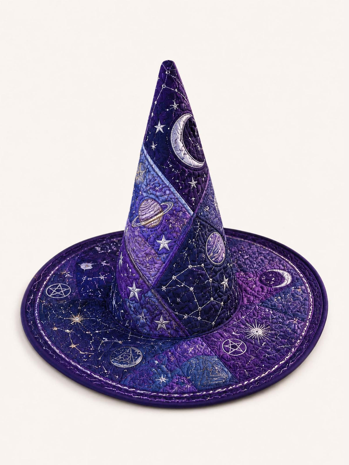 Cosmic Constellation quilted witch hat – cosmic purple sky