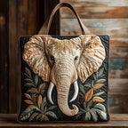 Cosy Elephant quilted tote bag – elephant face