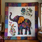 Quilted Throw - Floral Elephant – view 3