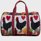 Philippa soft quilted travel bag in the wave-stitch pattern, shown from the front