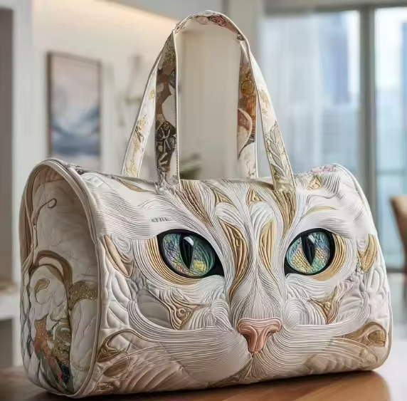 Martha soft quilted weekend bag in the wave-stitch pattern