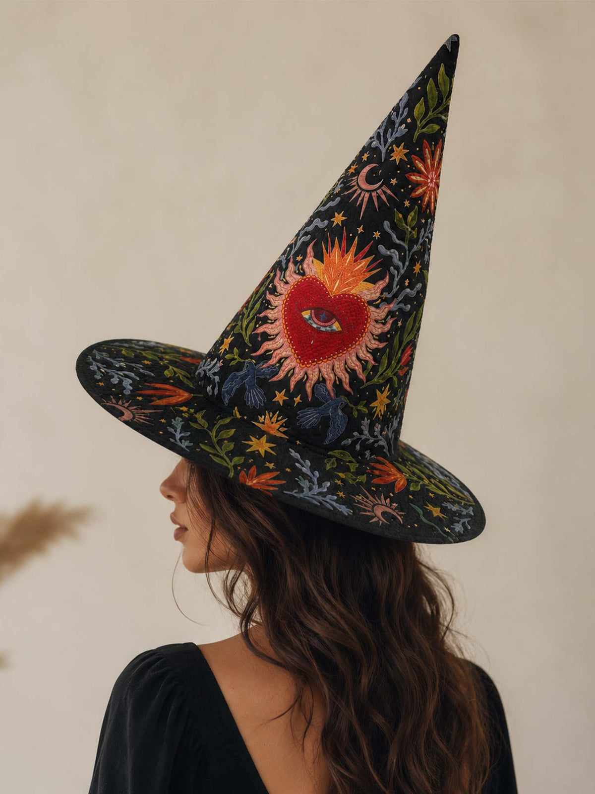 Quilted Witch Hat - Flaming Heart – view 2