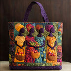 Graceful Harvest quilted tote bag – women with harvest baskets
