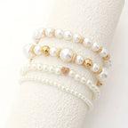 Pearl Bracelet Set - Heart Charm