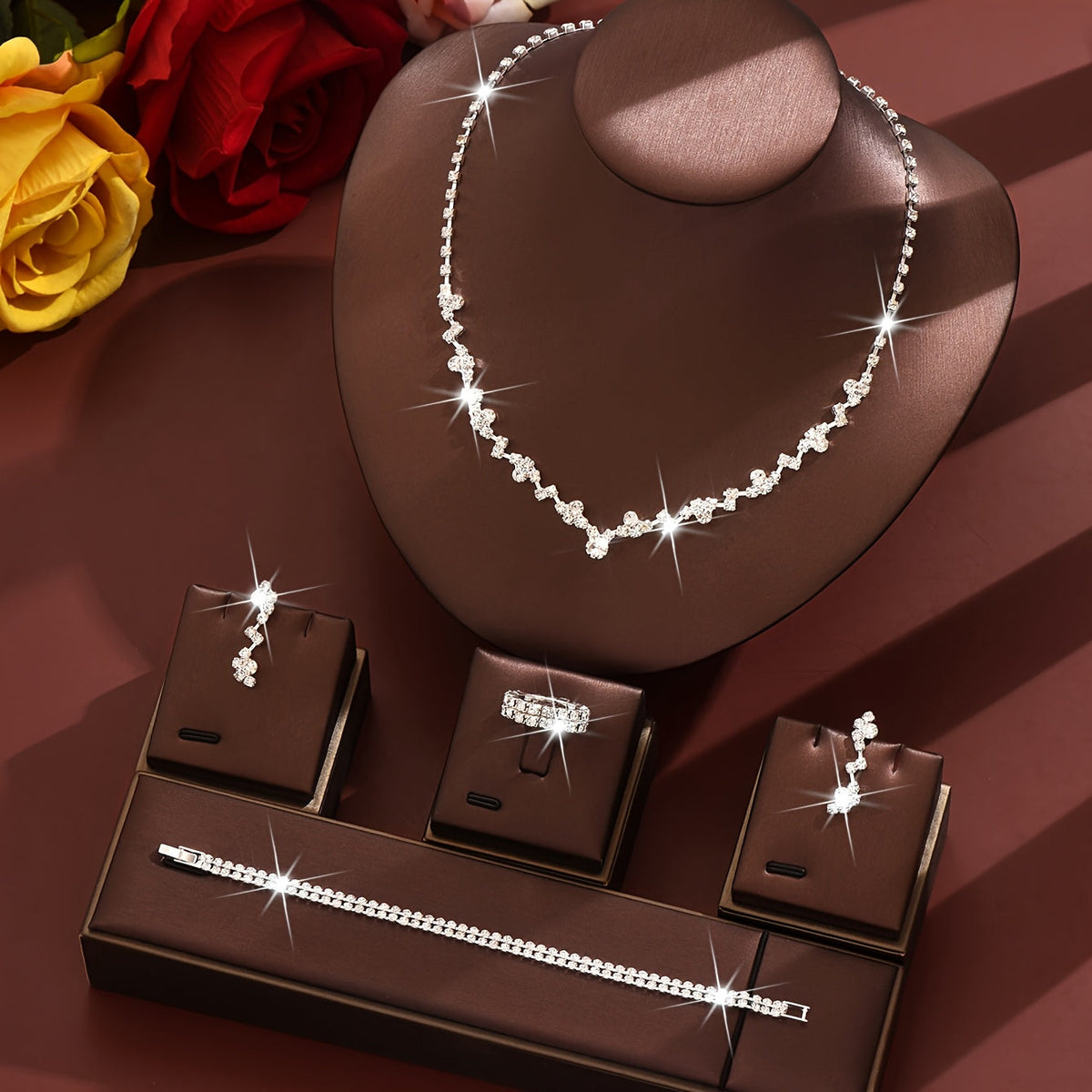 4-Piece Jewellery Set - Crystal Vine