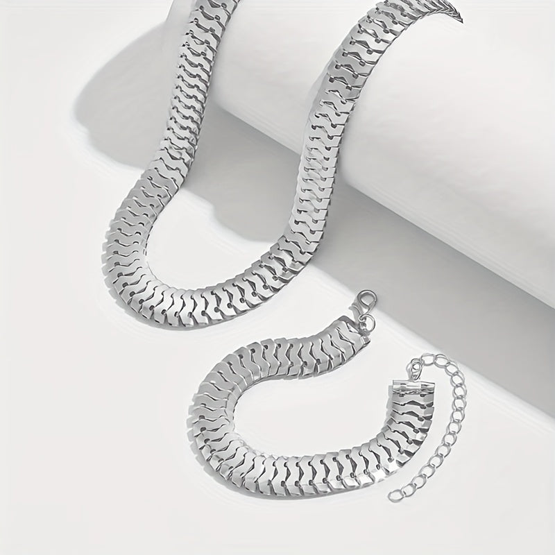 Necklace & Bracelet Set - Chunky Link