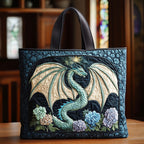 Dragon Guardian quilted tote bag – pale dragon