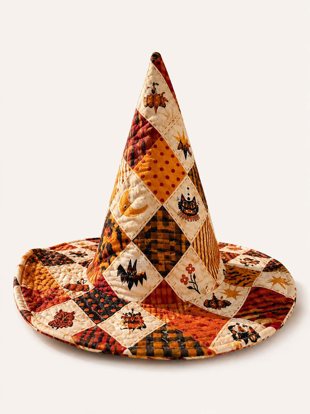 Diamond Halloween Patchwork quilted witch hat – diamond patchwork
