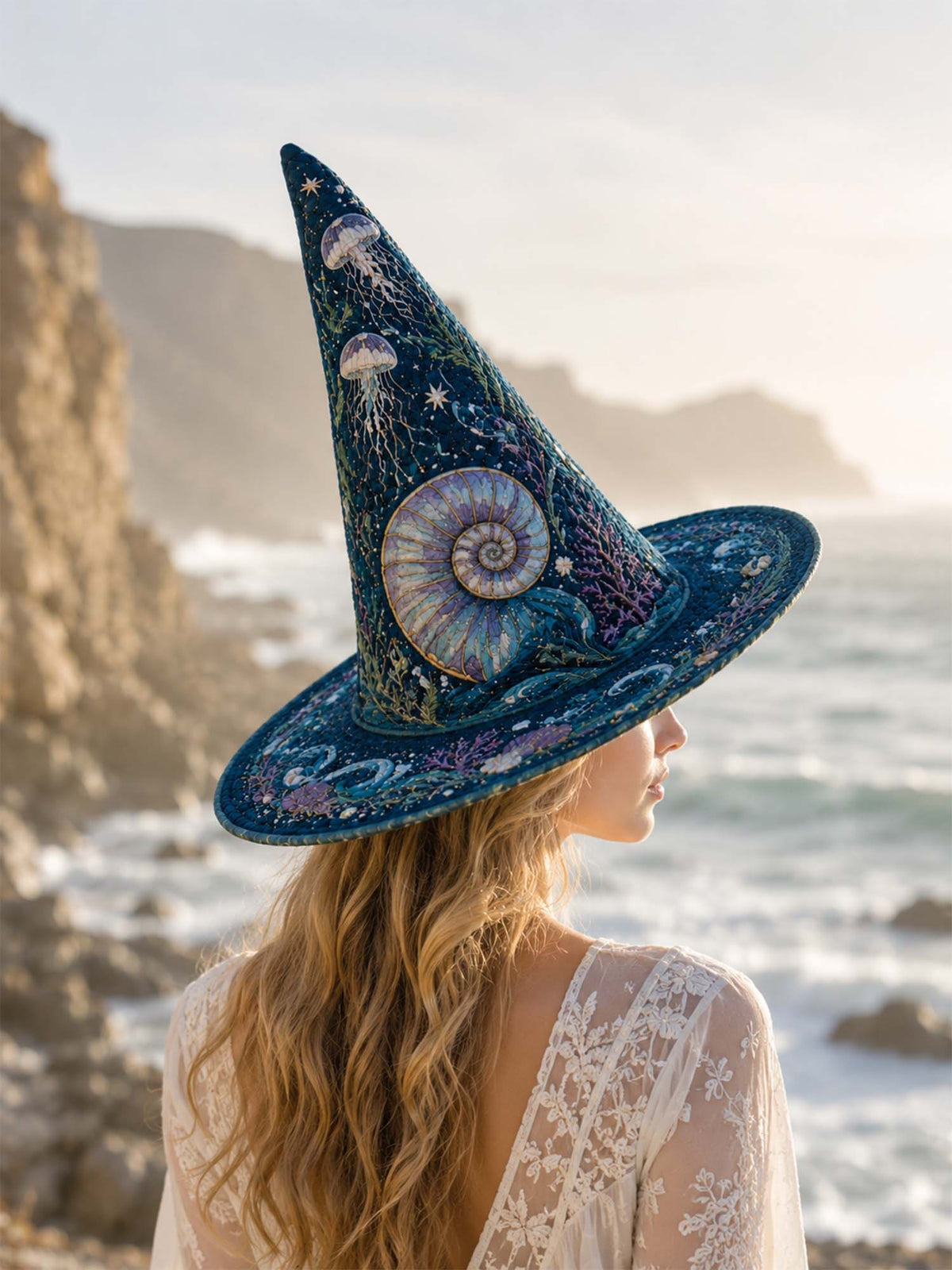 Quilted Witch Hat - Mermaid Shell – view 2