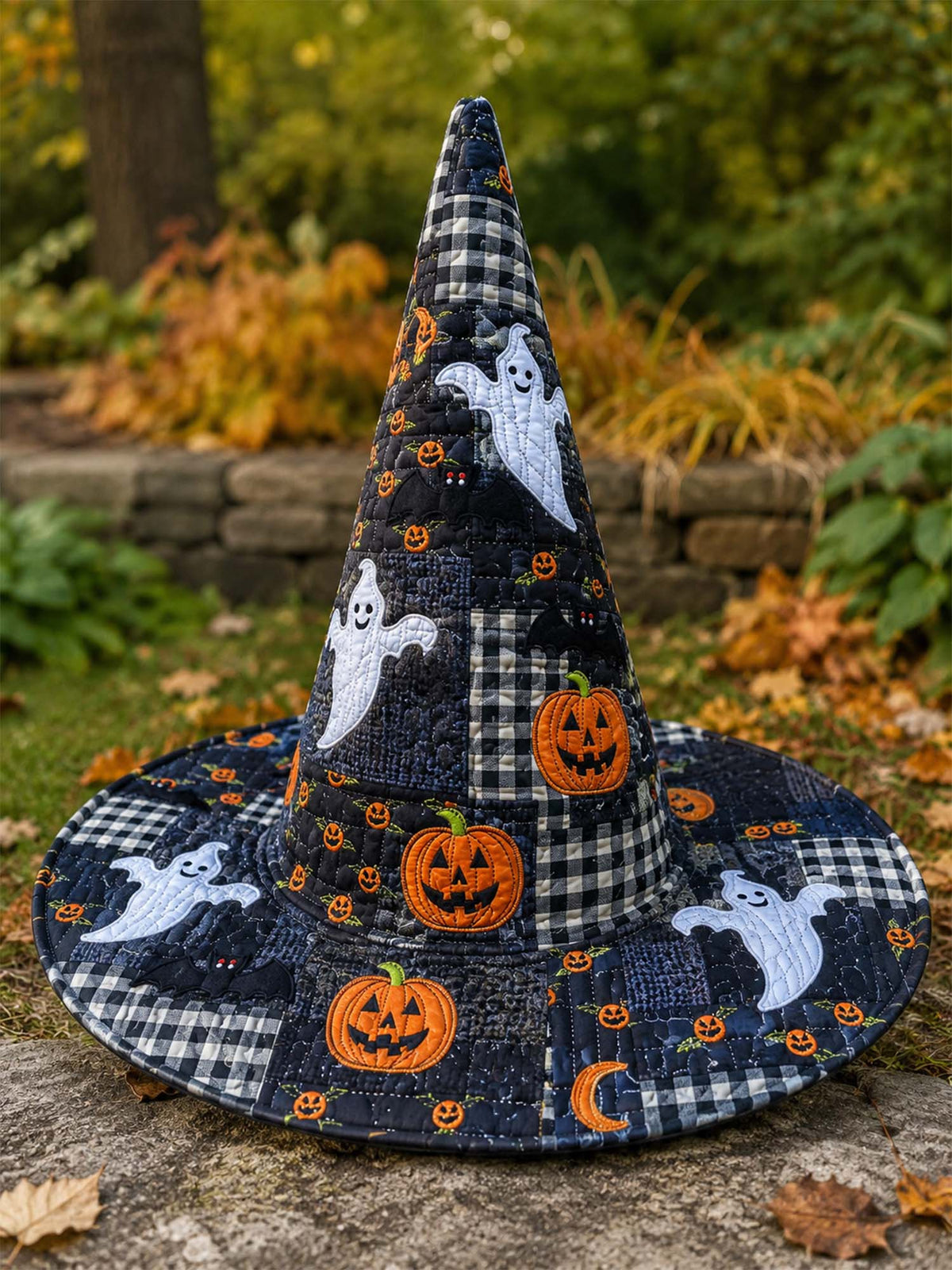 Quilted Witch Hat - Gingham Ghosts – view 3