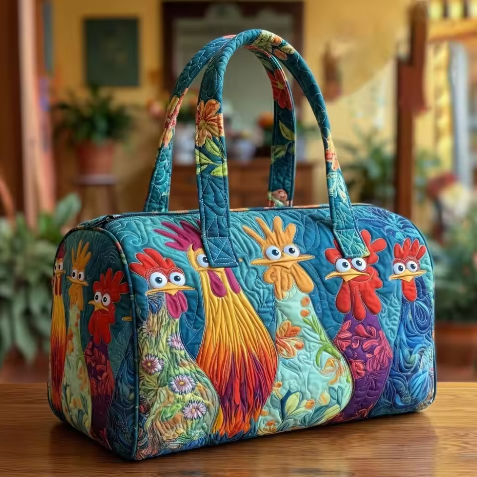 Margot soft quilted travel bag in the wave-stitch pattern