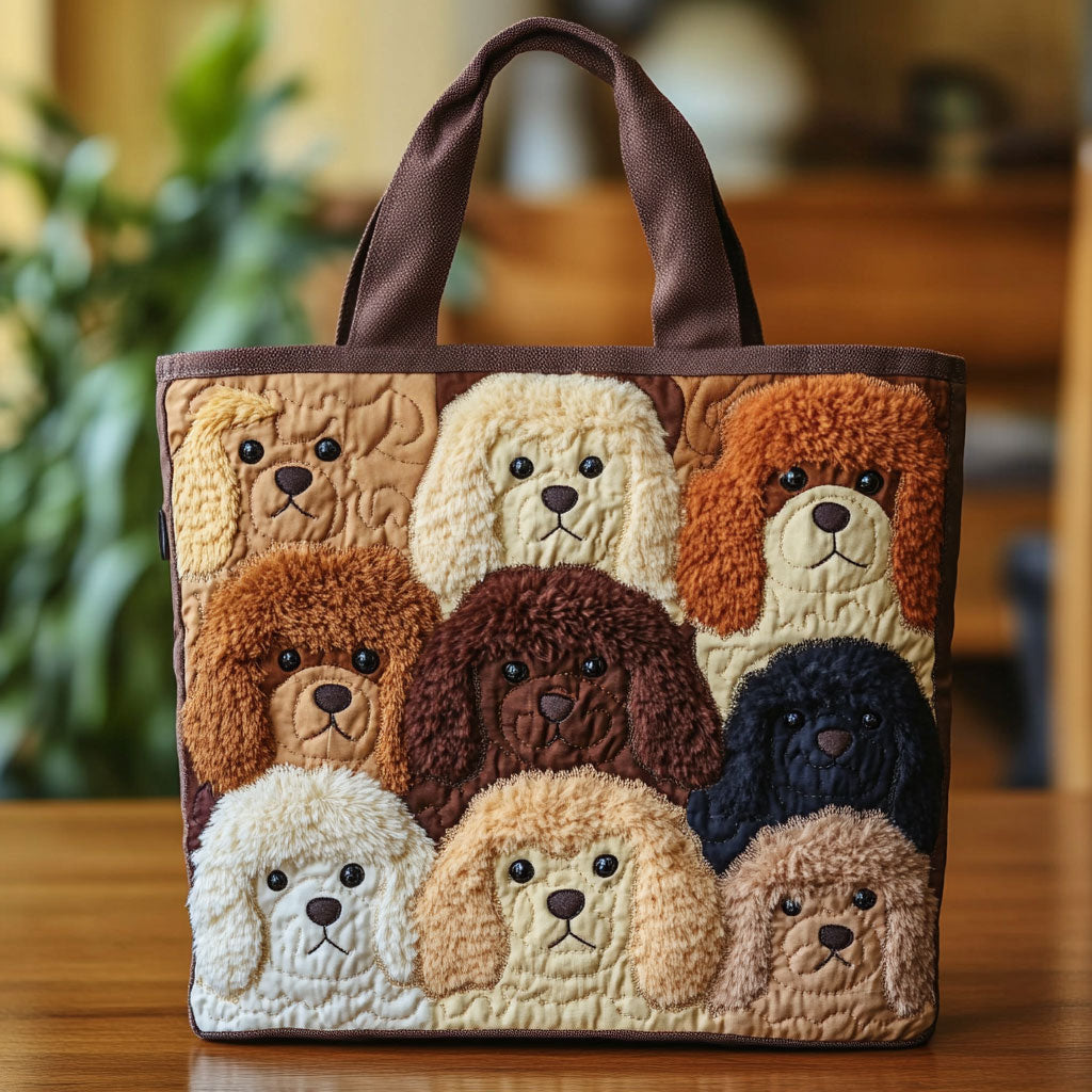 Poodle Charm quilted tote bag – fluffy poodles