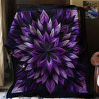 Quilted Throw - Purple Petal Bloom – view 2