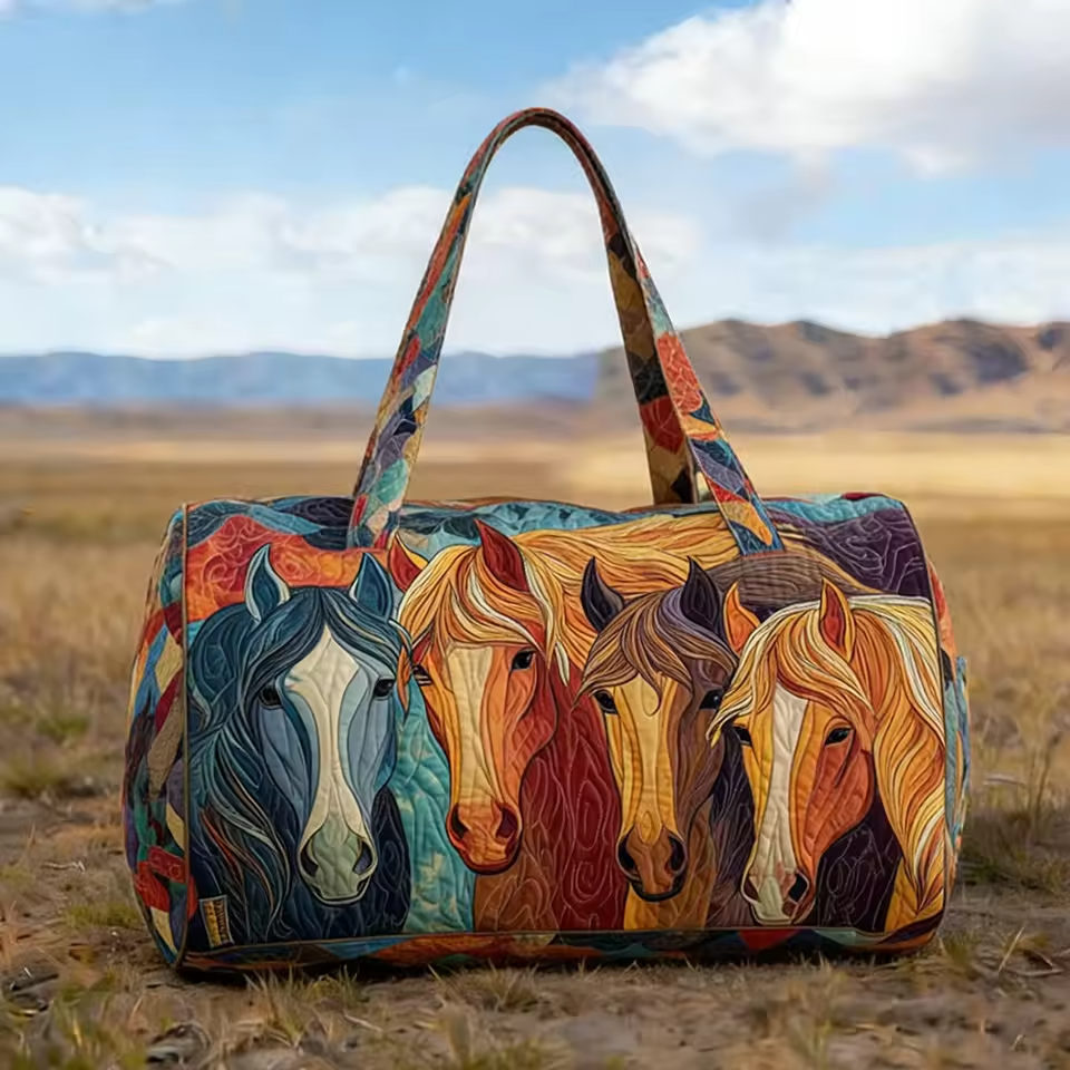 Burnice soft quilted travel bag in the wave-stitch pattern, with the zip open