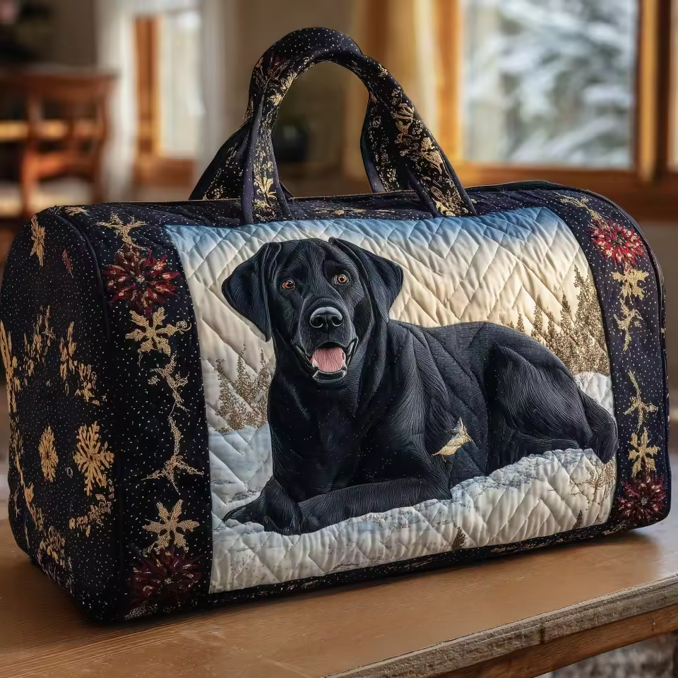 Janel soft quilted travel bag in the wave-stitch pattern