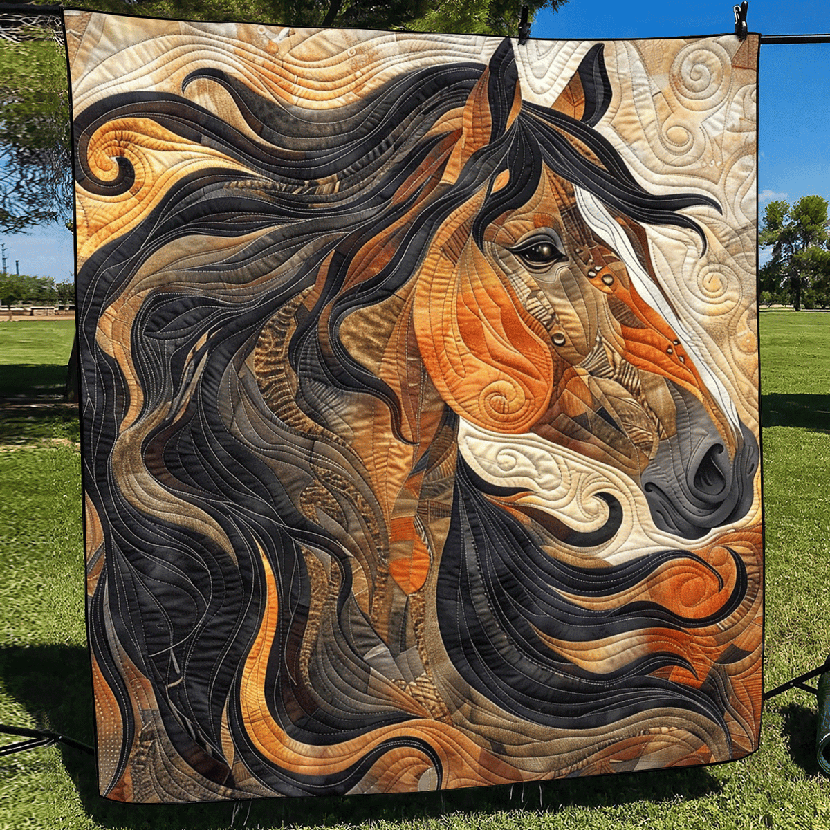 Quilted Throw - Wild Mane Horse – view 2