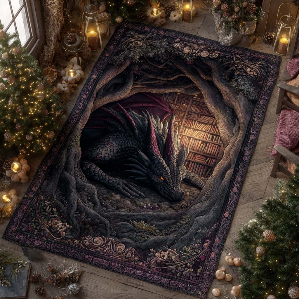 Serpent of the Deep rug – dragon in a tree hollow