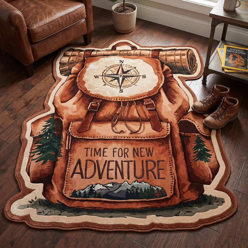 Adventure Pack shaped rug – rucksack shape